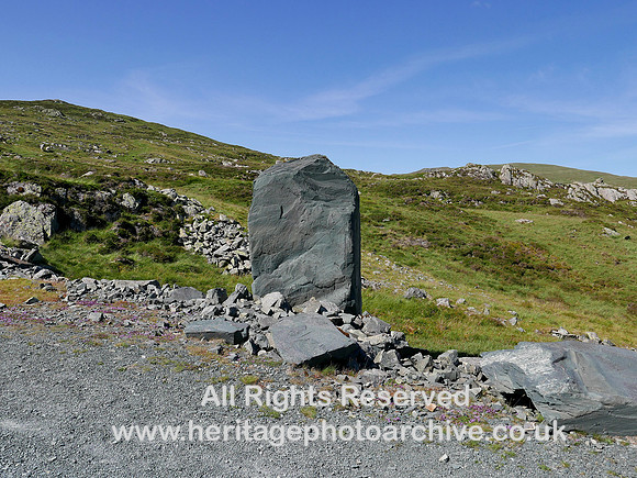HRS 10249 Honister slate mine, Peperite monolith with incline at rear L7740754