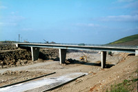 M62 Motorway Construction, Motorway bridge nearing completion 1970