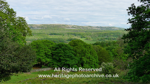 HRS 8583 Cartmel Fell, Ravens Barrow, view across valley to Whitbarrow