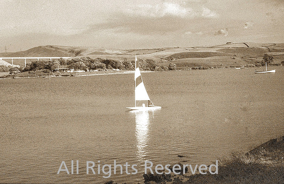 Hollingworth Lake yacht, M62 bridge 1969