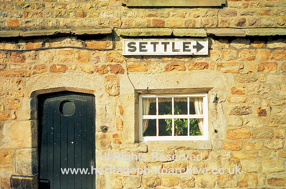 HRS 1680 Slaidburn, road sign on house 1980s