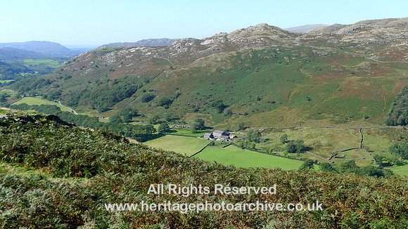 HRS 10490 Hard Knott Roman Fort, view westward along Eskdale L1190513