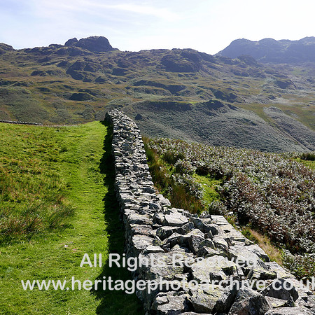 HRS 10502 Hard Knott Roman Fort, west wall looking southward L7750090