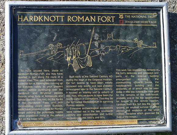 Hardknott Roman Fort information Board