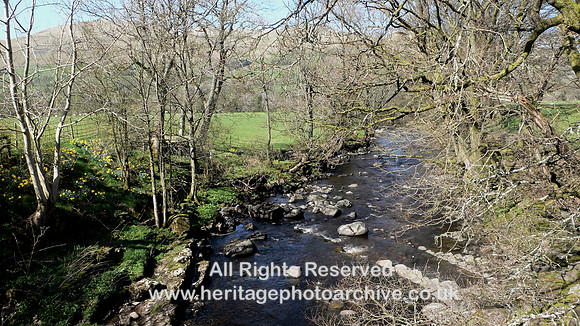HRS 10522 Sedbergh, Farfield Mill weir and river L1120919