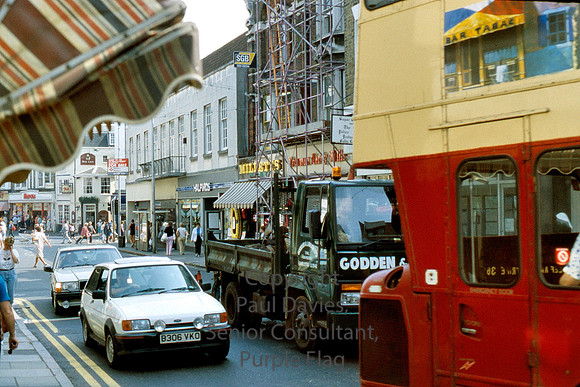 Ramsgate, busy street with bus Aug 1989