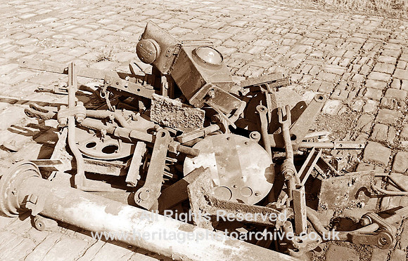 HRS 1922 Radcliffe Goods Yard, old signals and lamps etc 1967