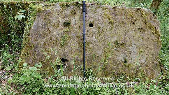 HRS 9337 Flimby Colliery site, drilled ashlar blocks