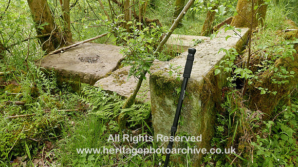 HRS 9339 Flimby Colliery site, drilled ashlar sst blocks L7720056