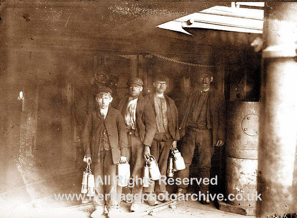 HRS 1519 Coalmining, Gibfield men with pitlamps