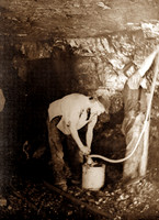 HRS 1518 Coalmining, Gibfield men working in tunnel