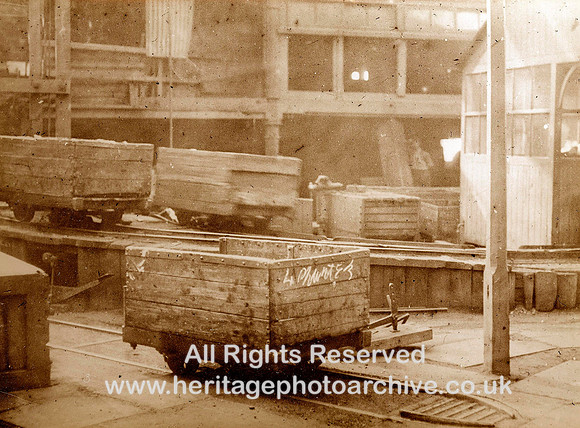 HRS 1520 Coalmining, tubs in yard Gibfield