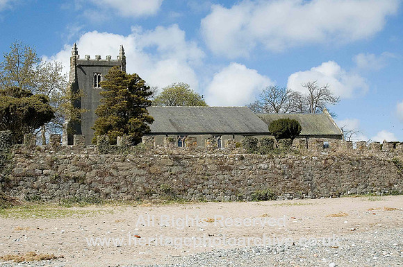HRS 4905 Aldingham, St Cuthbert's church from beach 2008