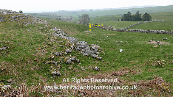 HRS 10078a Great Asby, copper mines, view to tunnel outlet arrowed annotated L7740342
