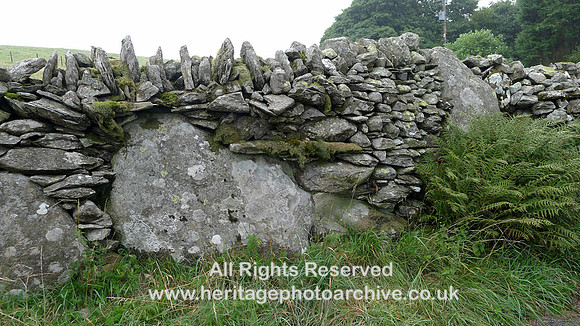 HRS 9544 Stephenson ground, boulders in dry stone wall L1170977