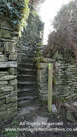 HRS 9146 Kirkby in Furness, stone steps and stile near Wall End L7710418