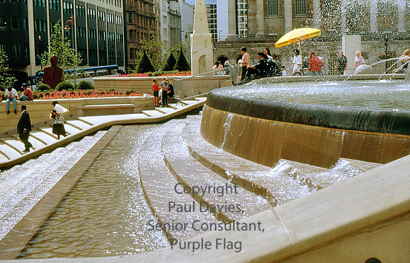 Birmingham, City centre fountains 12 Aug 1993