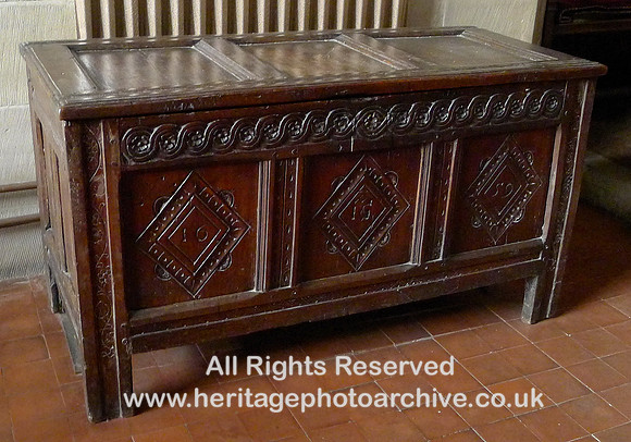 HRS 10334 Barbon, Church of St Bartholomew, 17thC wooden chest L1190348