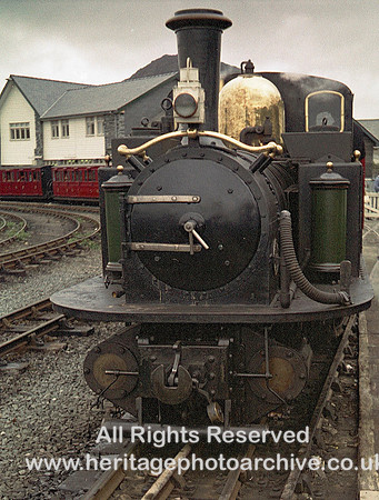 HRS 5924 Ffestiniog Railway loco at Portmadoc 1970s