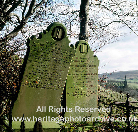 HRS 1590 Sabden, Pendle, tombstones in Baptist graveyard
