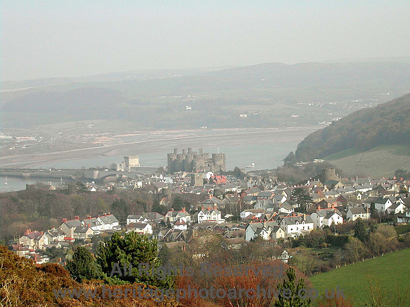 HRS 453 Conwy town, castle and bridges from Conwy mtn