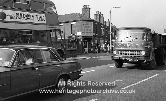 HRS 1897 Radcliffe traffic nr Town Hall 1960s