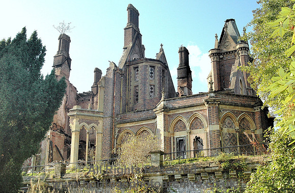 HRS 6907 Hafodunos Hall, Garden front following 2004 fire