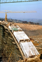 M62 Motorway Construction, Scammonden bridge falsework and shuttering 1970