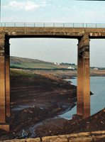 M62 Motorway Construction, Baitings Reservoir almost empty 1976