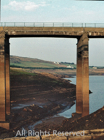 M62 Motorway Construction, Baitings Reservoir almost empty 1976
