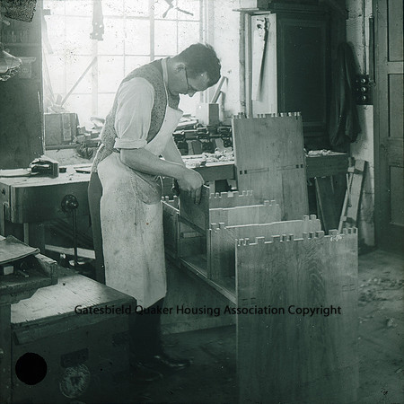 Putting together tenon pieces in workshop_046