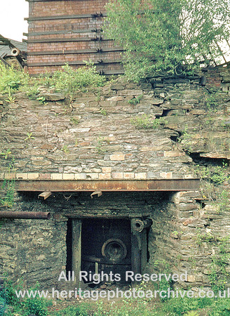 HRS 1317 Backbarrow ironworks, furnace, close view 1970s