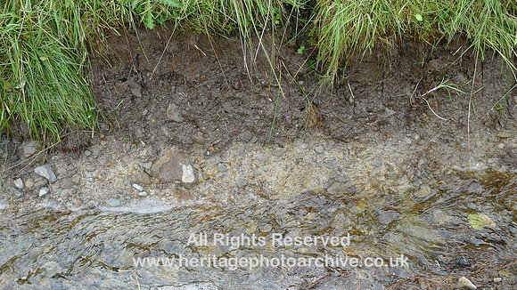 HRS 7622 Borrowdale Lune gorge end glacial material in roadside drain
