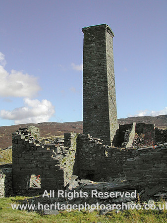 HRS 1078 Rhiwbach quarry engine house and chimney 2003