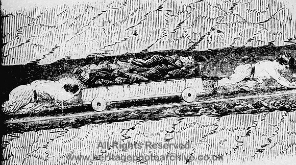 HRS 1447 Coal Drawing in narrow passage up slope