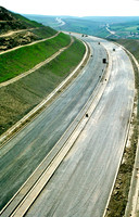 M62 Motorway Construction, Course of motorway looking west towards Rochdale 1970
