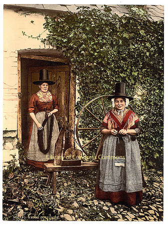 Welsh spinners and spinning wheel