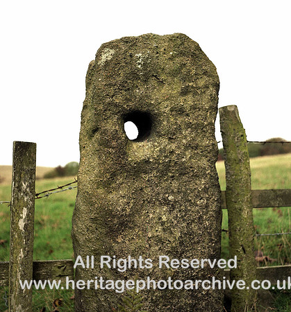 HRS 1572 Sabden, Pendle, Post stoop in sandstone gatepost 1980s.