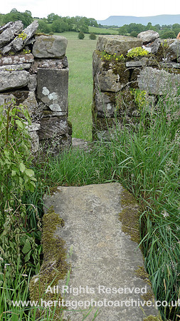HRS 9489 Great Asby, Waterhouses squeeze stile and stone slab bridge L1170638