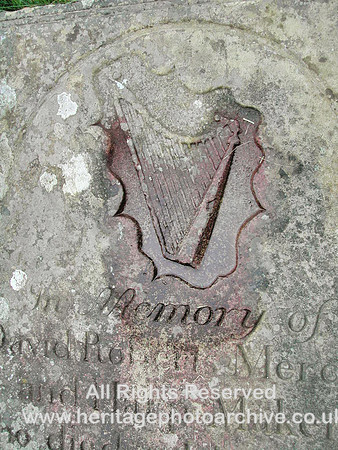 HRS 452 Llanwrst churchyard carving in slate