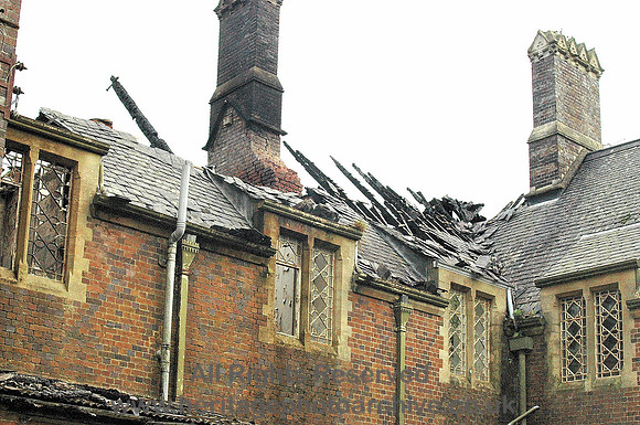 HRS 6903 Hafodunos Hall, roof damage after 2004 fire