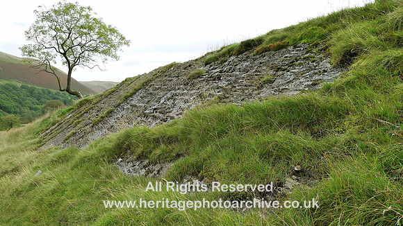 HRS 7625 Borrowdale east end, glaciated rock section Silurian turbidites
