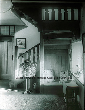 Gatesbield Hall, Int shot of staircase, door & table