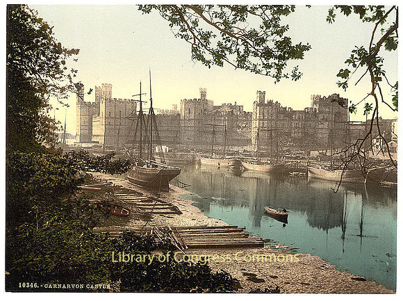 Caernarfon Castle and ships
