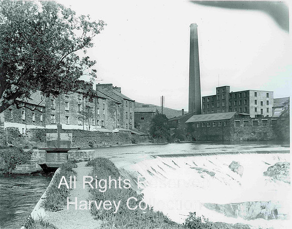 Backbarrow, mill and workers tenement houses, and weir