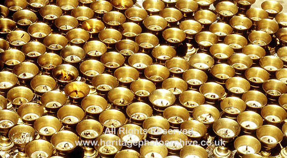 HRS 947 Gangtok, Buddhist prayer candles gen view 1995