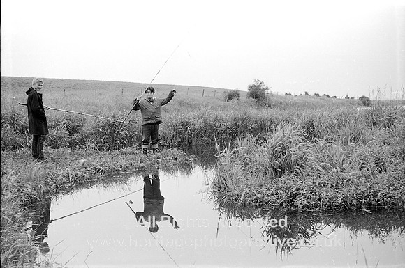 HRS 7153 Radcliffe, boys fishing, Withins Reservoir 1969