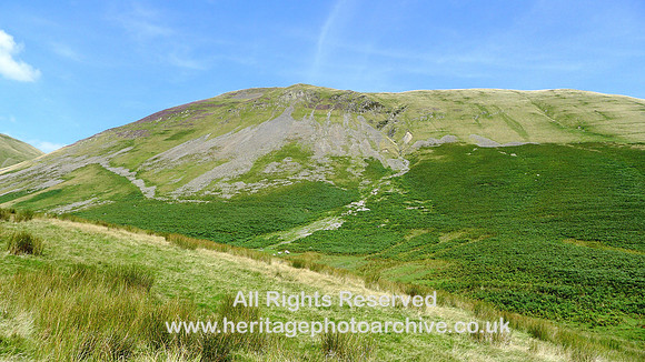 HRS 7542 Cautley Valley, NNE side of glacial valley with scree