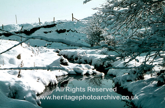 HRS 7081 Radcliffe, Carr Brook in snow 1970
