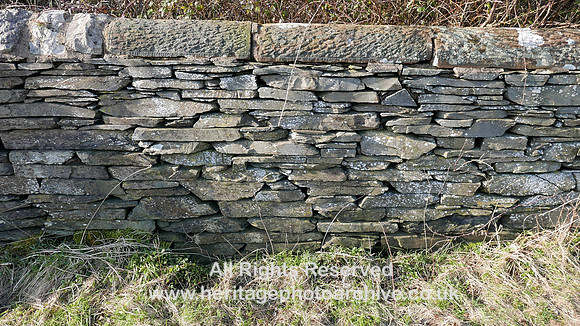 HRS 9134 Kirkby in Furness, dry stone wall next Sandside station L7710412